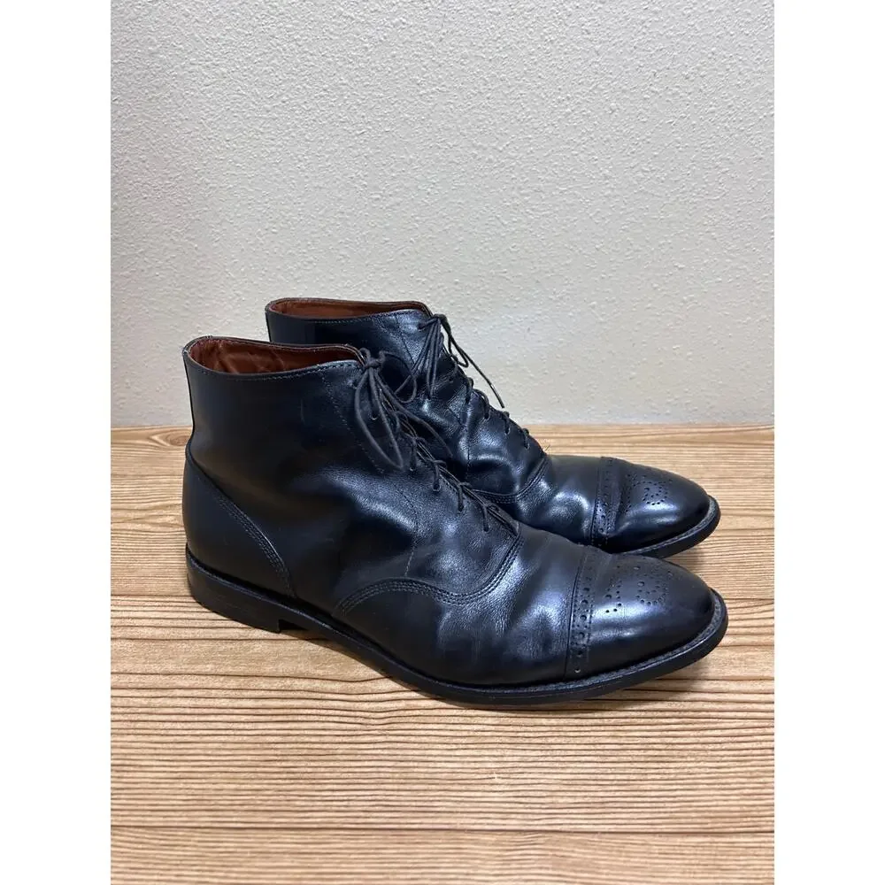 Allen Edmonds Fifth Street Men’s Dress Boots 11 Black Leather Cap Toe Brogue